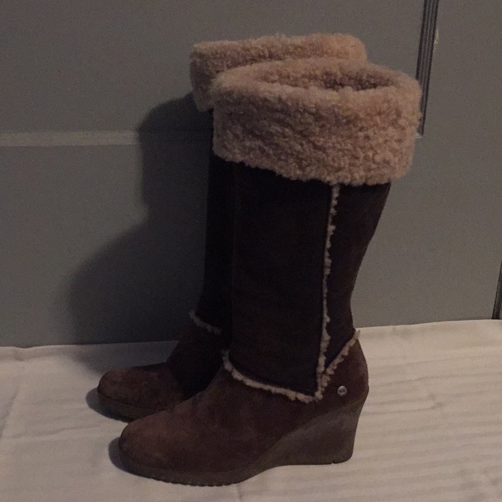 UGG wedge sherling lined boots